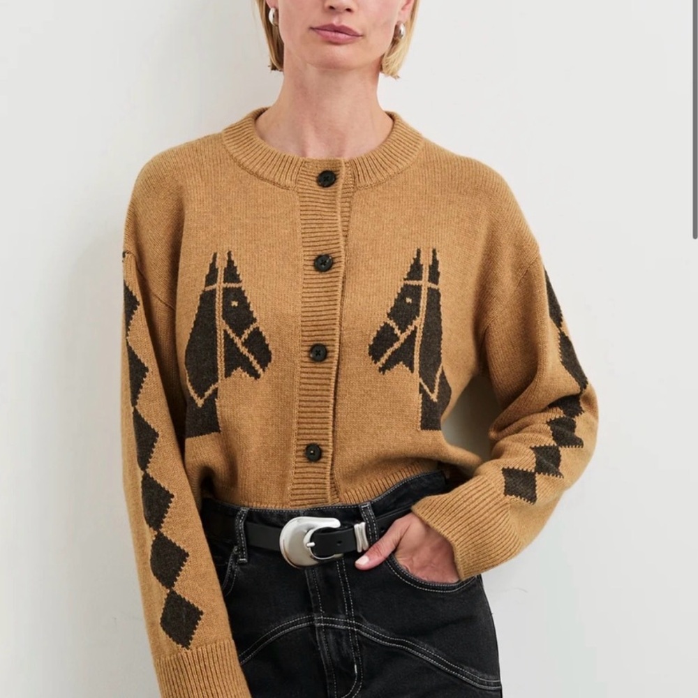 NEW RAILS Mavie Horse Cardigan Camel Cotton/Wool Blend size XL - Picture 3 of 16